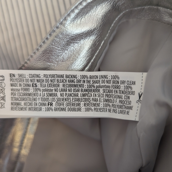 Forever 21 Womens Medium Silver Mini Skirt Metallic Glam Maximalist Party - Picture 6 of 6